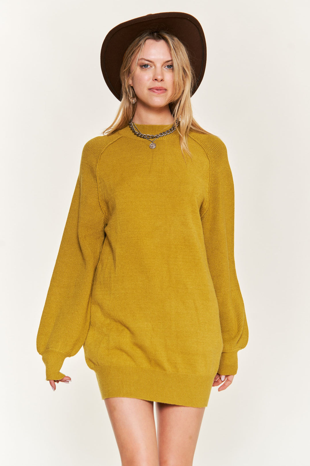 Mock Neck Sweater Dress GLOW UP SHOPS Mock Neck Sweater Dress GLOW UP SHOPS