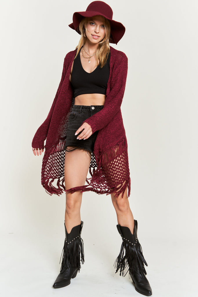 Fringe Knit Cardigan – GLOW UP SHOPS